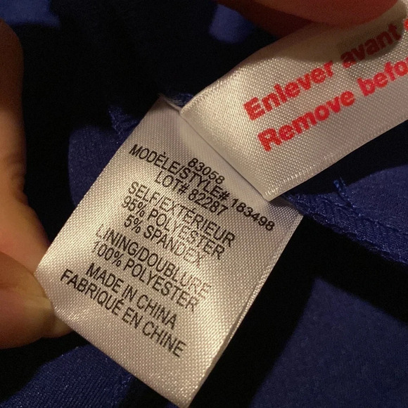 DECODE 1.8 Royal Blue & Gold Chain Halter Mermaid Formal Evening Dress Size 4 - Picture 15 of 16